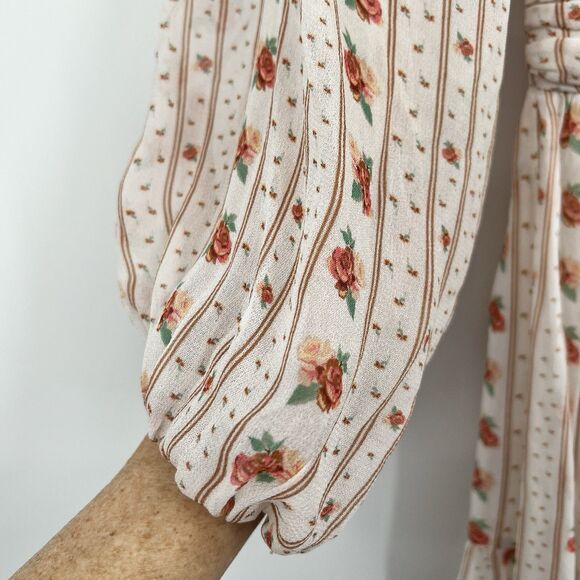 Anthropologie Let Me Be Mock Neck Sheerf Long Sleeve Mini Dress XS Cottagecore - Picture 7 of 16